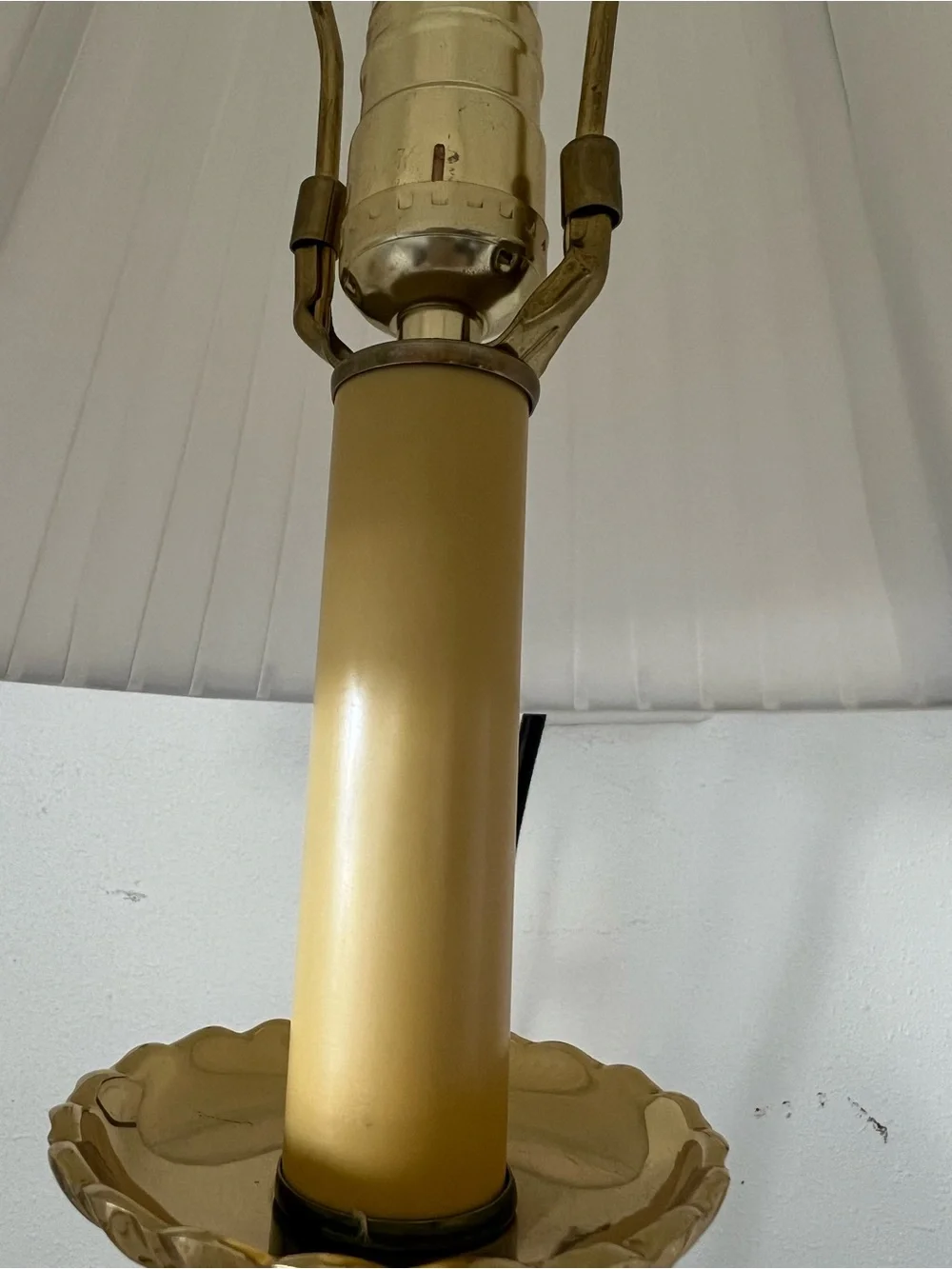 Classic Gold Table Lamp with White Pleated Shade